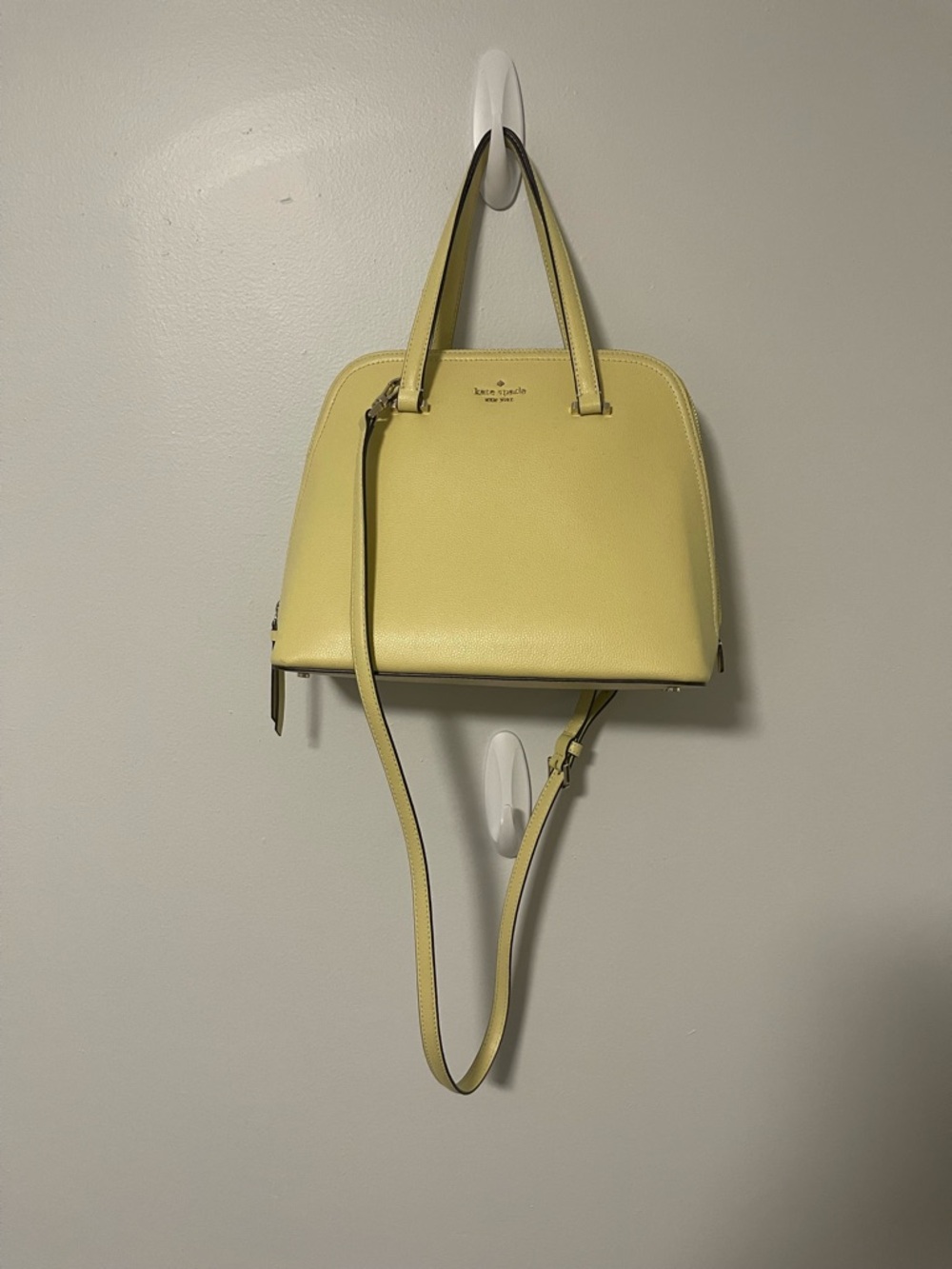 Kate Spade Butter Yellow Patterson Drive Pebbled Emboss Dome Satchel